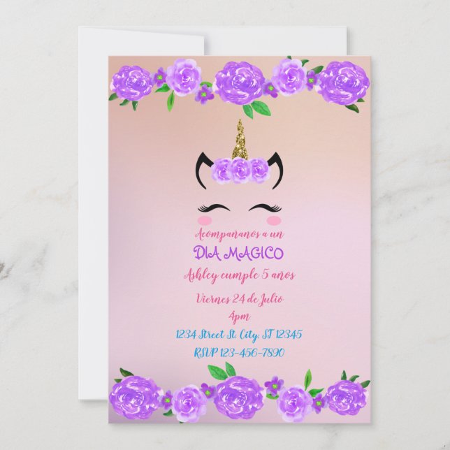 Convite Unicórnio (Frente)