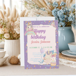 Convite Unicórnio de Aniversário Engraçado