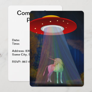 Convite Unicórnio em UFO Rainbow Beam at Night, ZKoA