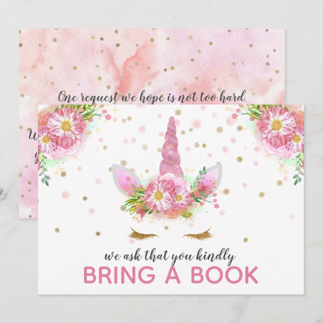 Convite Unicórnios em Bloom (Frente/Verso)
