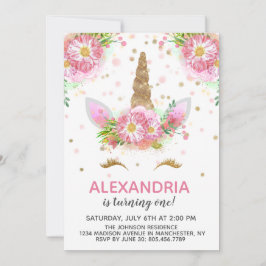 Convite Unicórnios em Bloom