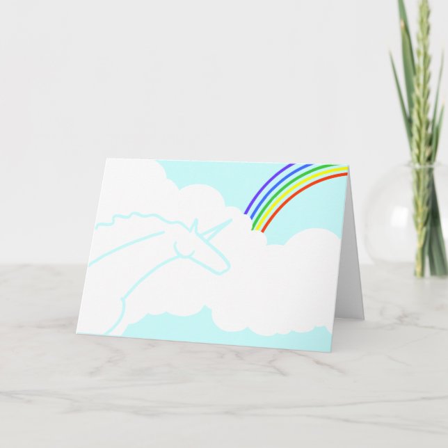 Convite Unicorns and Rainbows Birthday Party Invitation (Frente)