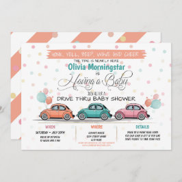 Convite Unidade De Coral Festivo Por Parada De Chá de fral