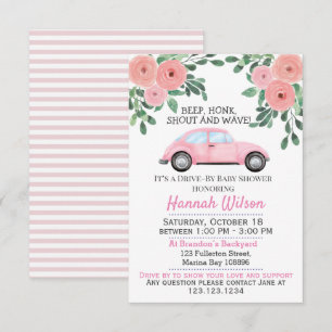 Convite Unidade Floral Cor-De-Rosa Esbranquiçada Por Parad