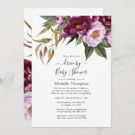 Convite Unidade Floral de Plum e Pastel Violet por Chá