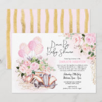 Unidade Floral Dourada Rosa carro vintage por Chá