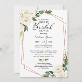 Convite Unidade Geométrica Floral Verde Por Chá de panela 