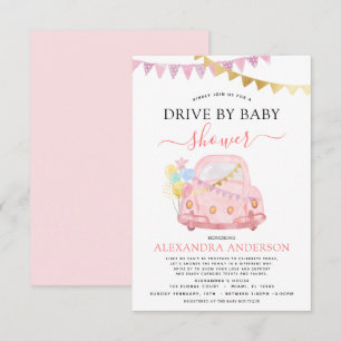 Convite Unidade por Chá de fraldas - Pilha Cor-de-rosa