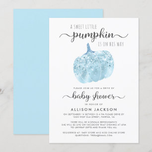 Convite Unidade por Chá de fraldas Sparkle Azul Pumpkin