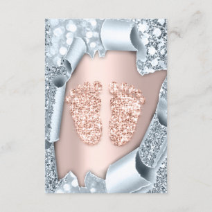 Convite Unidades de brilho de faísca Rosa azul Chá de fr