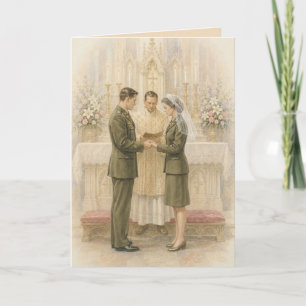 Convite Uniforme de Serviço Militar Cerimônia de Casamento