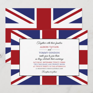 Convite Union Jack Flag British Wedding