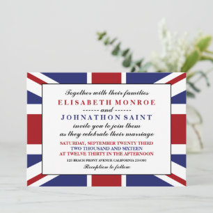 Convite Union Jack Flag British Wedding