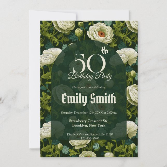 Convite Unique Ranunculus Sparkle First Birthday Gift (Frente)