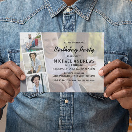 Convite Unissex | Colagem de Fotografias | Aniversário