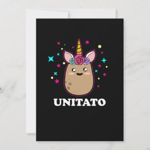 Convite Unitato Unicorn Batata Cute Cute Funny Fries