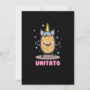 Convite Unitato Unicorn Potato Cute Funny Vegetable Fries