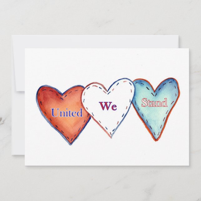 Convite United We Stand American Hearts Invite (Frente)