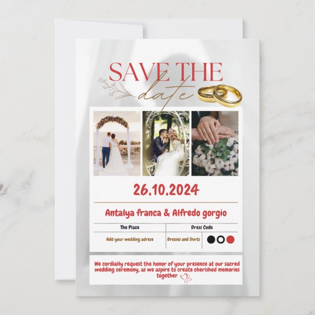 Convite Uniting Hearts: Our Wedding invitation Celebration (Frente)