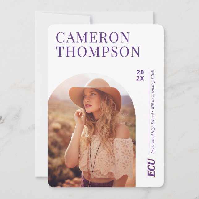 Convite Universidade da Carolina do Leste | Logotipo ECU (Frente)