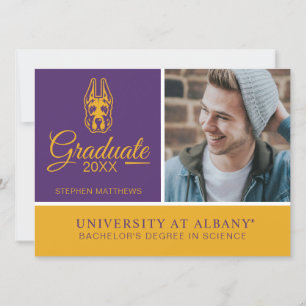 Convite Universidade de Albany Great Dane Mascot Head