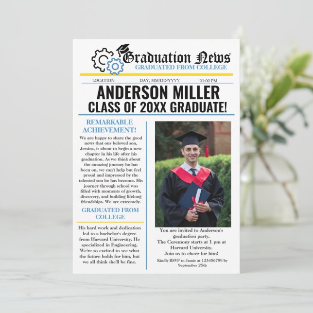 Convite Universidade de Jornais de Graduação de Engenharia (Em pé/Frente)