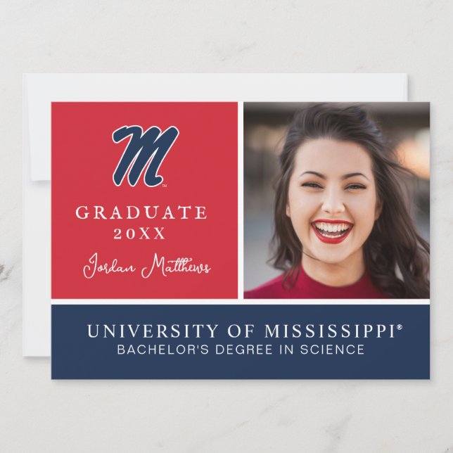 Convite Universidade do Mississippi | Script M (Frente)