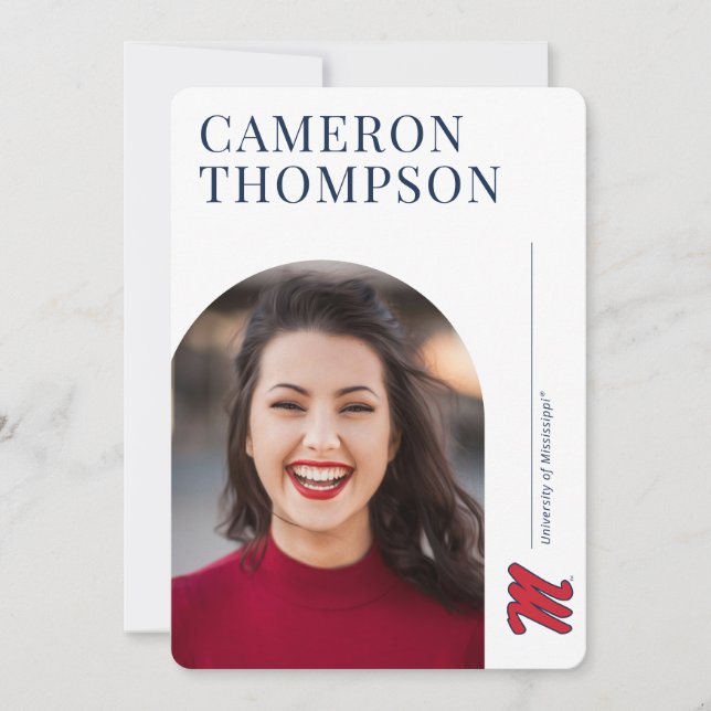 Convite Universidade do Mississippi | Script M (Frente)