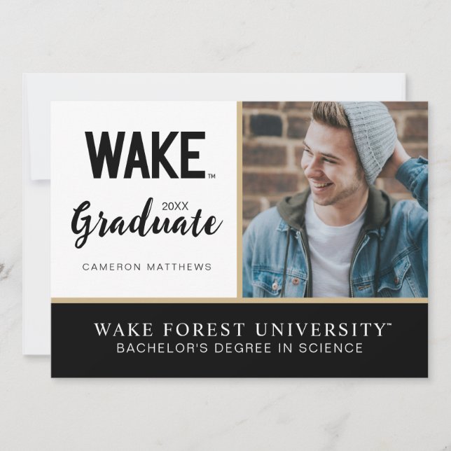 Convite Universidade Wake Forest | Wake Wordmark (Frente)