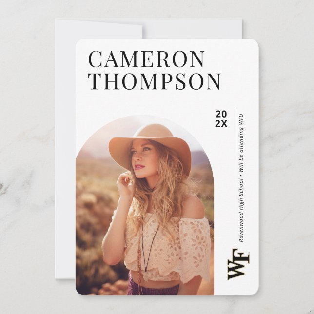 Convite Universidade Wake Forest | WF (Frente)