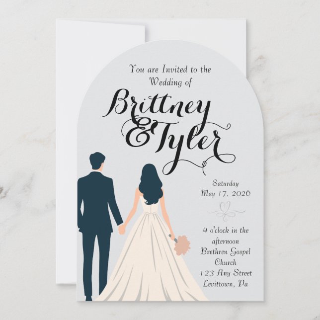 Convite Until Forever-Brittney Wedding Invitation (Frente)