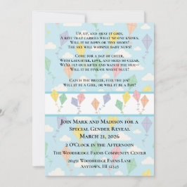 Convite Up, Up and Away Gender Reveal Invitation