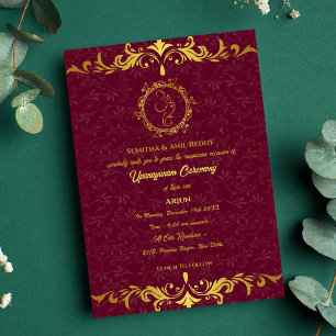 Convite Upanayanam t.c.p. Hindu Thread Janeu Ceremony