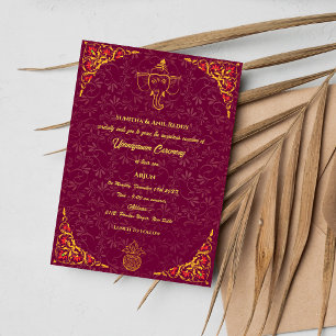 Convite Upanayanam t.c.p. Hindu Thread Janeu Ceremony