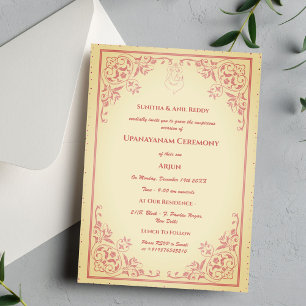 Convite Upanayanam t.c.p. Hindu Thread Janeu Ceremony