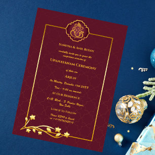 Convite Upanayanam t.c.p. Hindu Thread Janeu Ceremony