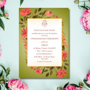 Convite Upanayanam t.c.p. Hindu Thread Janeu Ceremony