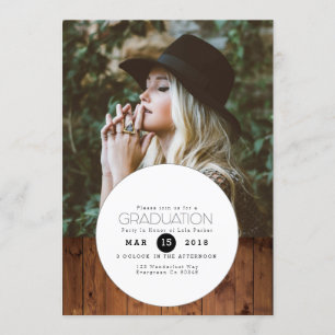 Convite Urban Boho  Foto de Festa de formatura de Círculo