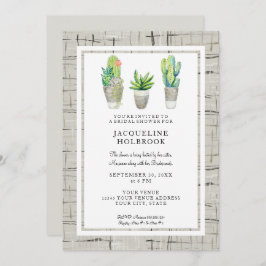 Convite Urbano espanhol Hacienda Watercolor Cactus Succult