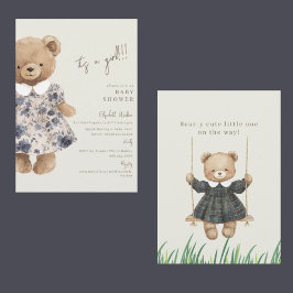 Convite Ursa-mente Fofo Urso de Pelúcia É uma Menina Chá d