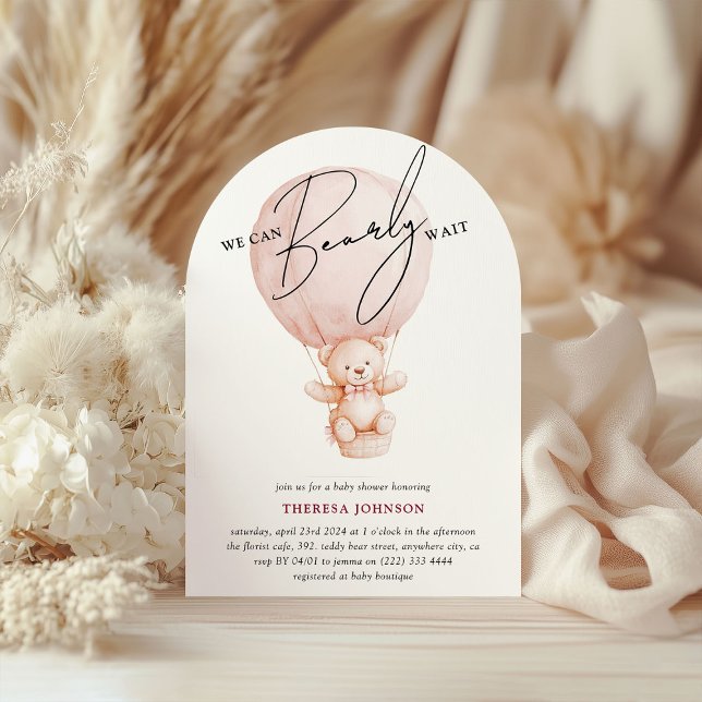 Convite Ursinho de Balão de Ar Quente, Chá de fraldas de E (Criador carregado)