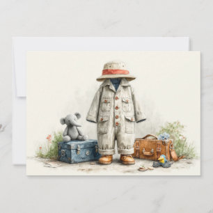 Convite Ursinho Safari Explorer - primeiro aniversario