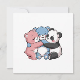 Convite Ursinhos de pelúcia fofos com Panda