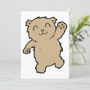 Convite Urso Adorável Sorridente Acenando