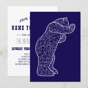 Convite urso azul