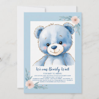Convite Urso azul liso