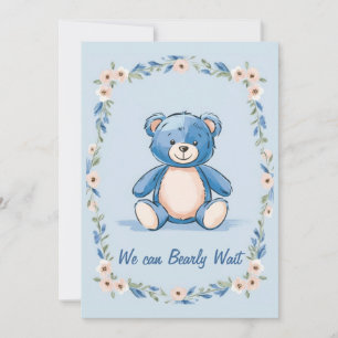 Convite Urso azul minimalista