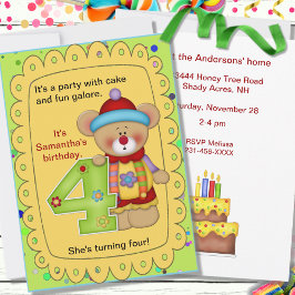 Convite Urso Bestial Bestial 4 Anos