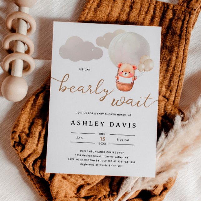 Convite Urso Bonito Que Podemos Ampliar Chá de fraldas De  (Criador carregado)