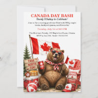 Urso canadense engraçado Festa do Dia do Canadá Ch